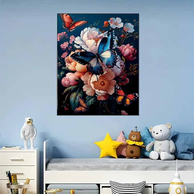 Arttoplus Butterfly Paint by Numbers Kit for Adults Beginner 16x20 inch | Butterfly Adult Paint by Number Kits on Canvas, DIY Acrylic Oil Painting by Numbers for Gift Home Wall Decor (Without Frame)
