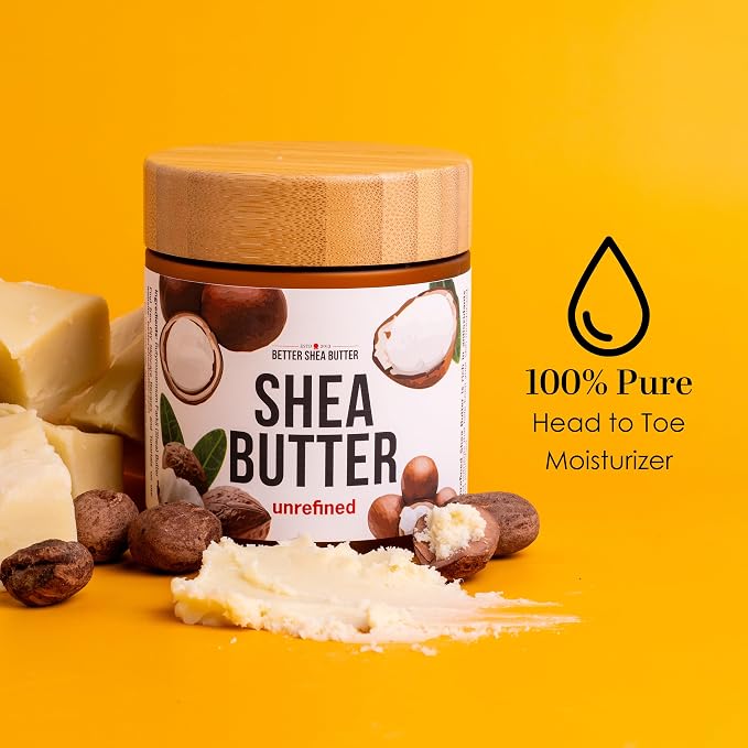 Raw Shea Butter – 100% Pure Unrefined African Shea Butter, 8 oz Jar