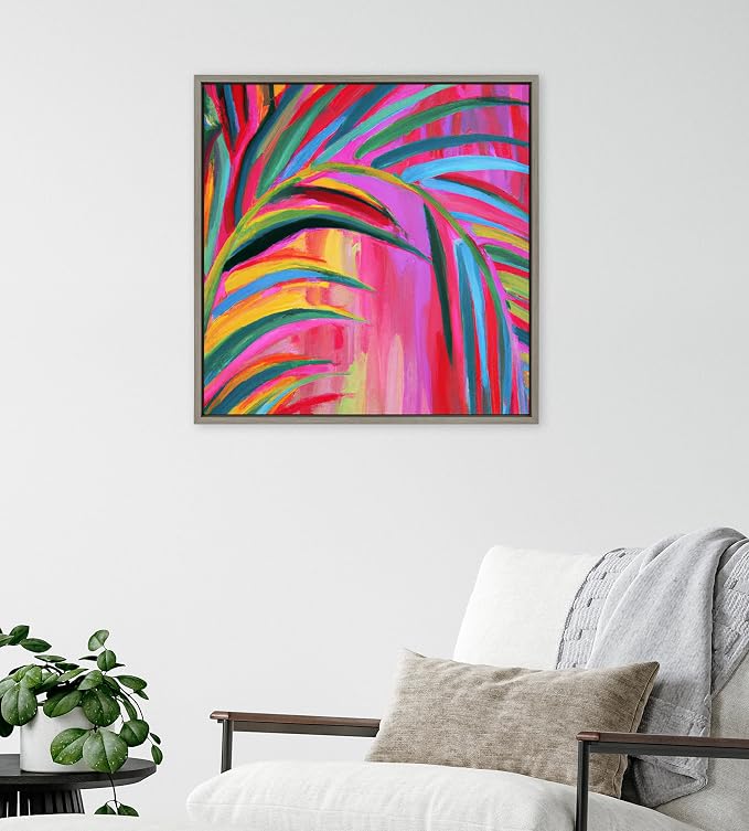 Kate and Laurel Sylvie Blank Framed Canvas Wall Art, 22x22 Gray, Modern Empty Canvas for Paint-Your-Own Art