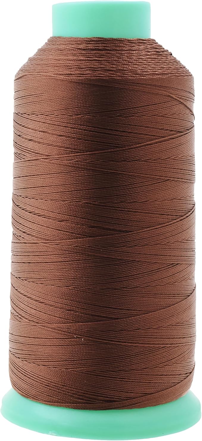 Mandala Crafts Size 92 280D T90 Brown Bonded Nylon Thread, 1100 YDs
