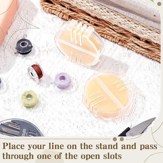 Maitys 2 Pcs Thread Wax Beeswax for Hand Sewing,Yellow, Clear Case | Conditioner for Embroidery Quilting, Strengthens Sewing Line Reduces Fraying, Clear Case Storage, Natural Beeswax Formula