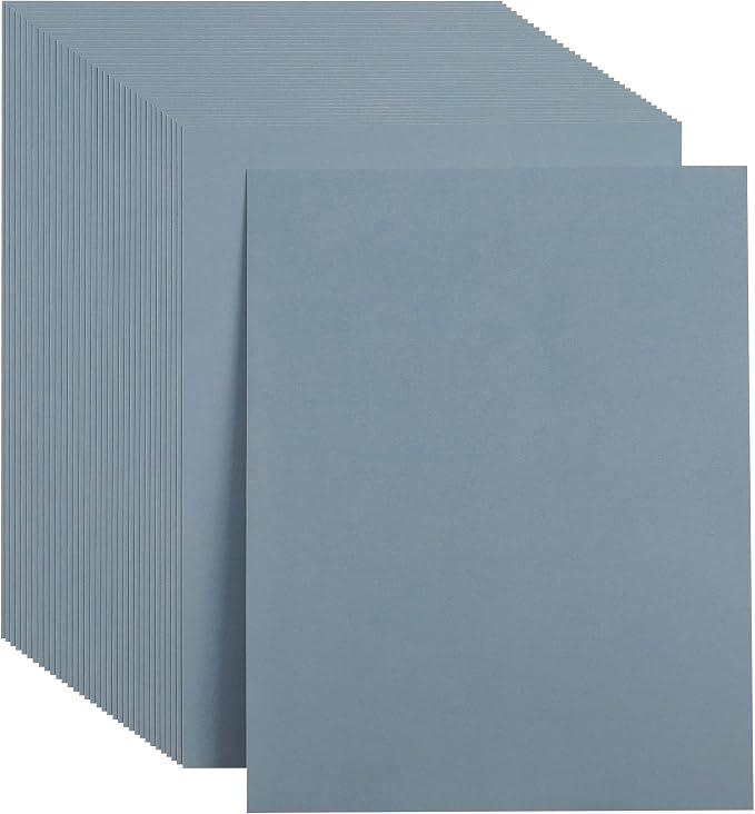 35 Sheets Dusty Blue Cardstock 92LB Construction Paper 8.5 x 11 Inch