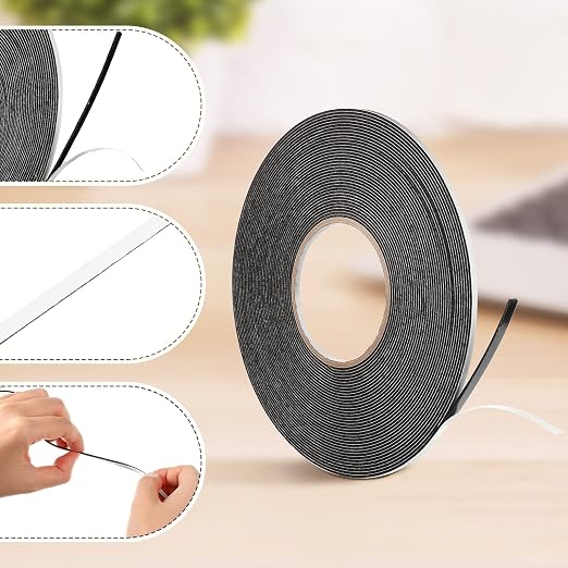 Tatuo 2 Rolls Double Sided Foam Tape for Mounting,1/8 Inch by 50 Feet,Black