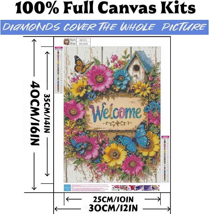 XSJDBYYQ Colorful Flowers Diamond Art Kits for Adults, 5D Diamond Painting