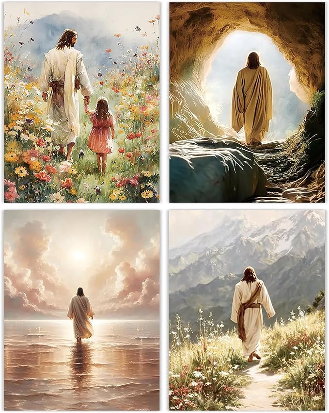 3 Pack Jesus Paint by Numbers Kit for Adults Beginner (Without Frame) | Paint by Number Kits on Canvas DIY Acrylic Oil Easy Painting by Numbers for Home Wall Decor Gift12X16 in