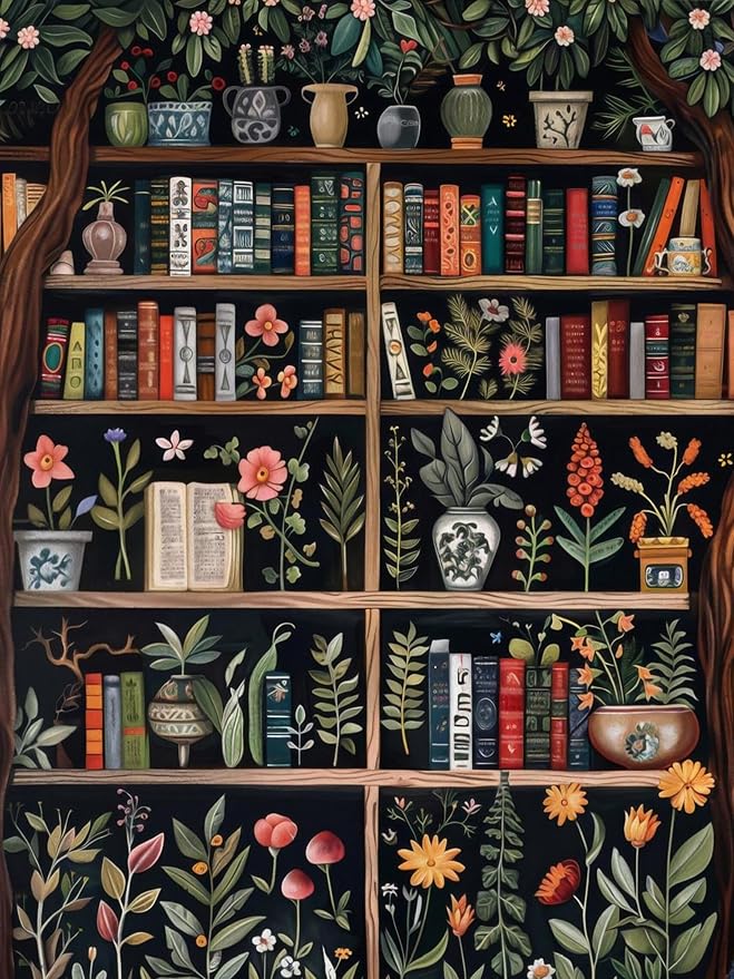 Bookshelf Diamond Art Kits for Adults12 x 16inch
