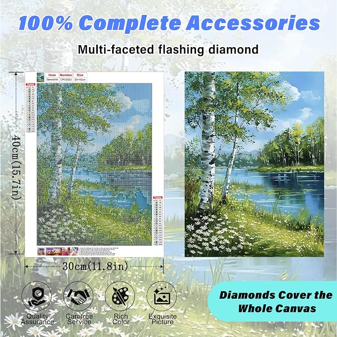 Tree of Life Diamond Art Kits for Adults,Lake Diamond painting Wall Decor
