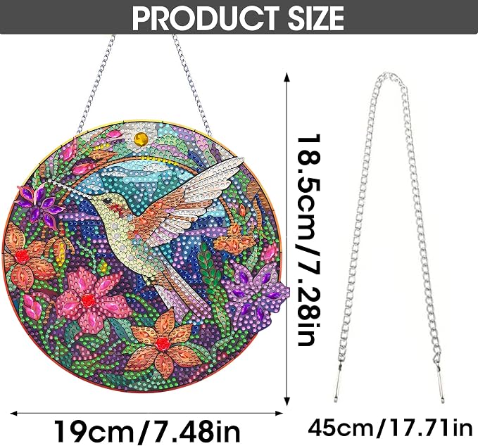 SKRYUIE Bird Hanging Pearl Diamond Art Kits for Adults Suncatcher A53 | Special Shaped Crystal DIY Hanging Diamond Painting Kit, Gift for Mother Spring Summer Window Wreath Decor 7.28 x 7.48 Inch