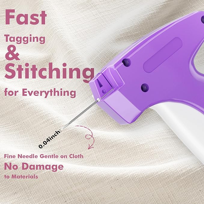 Stitch Gun for Clothes, Tagging Gun, Quick Clothing Fixer, Violet