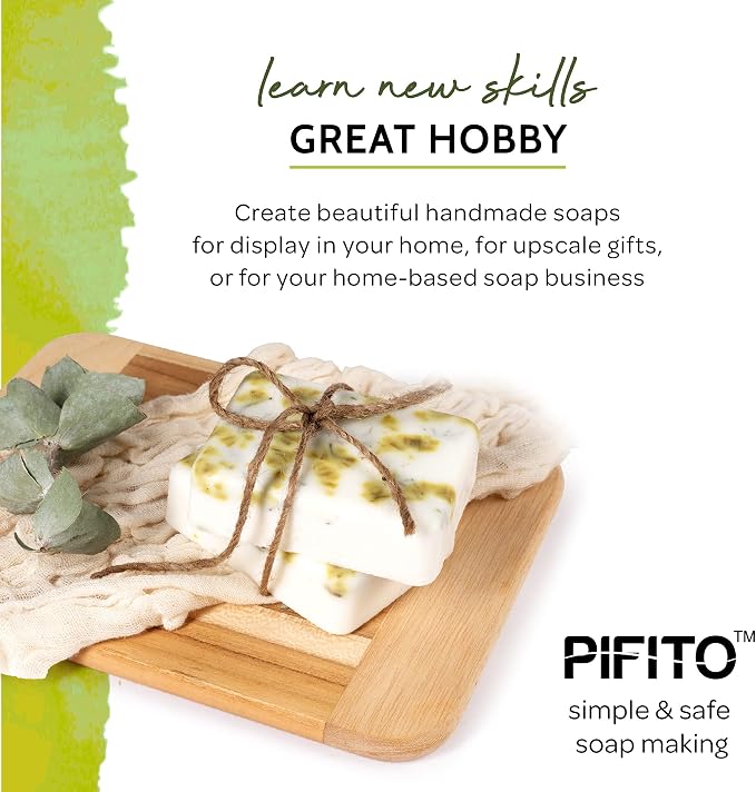 Pifito Pre-Cut Melt and Pour Soap Base Sampler (5 lbs) │ Cut-Up Pieces of Soap Base (1lb ea) │ Goats Milk, Honey, Clear, Cocoa Butter, Mango Butter │ Glycerin Soap Making Supplies Kit