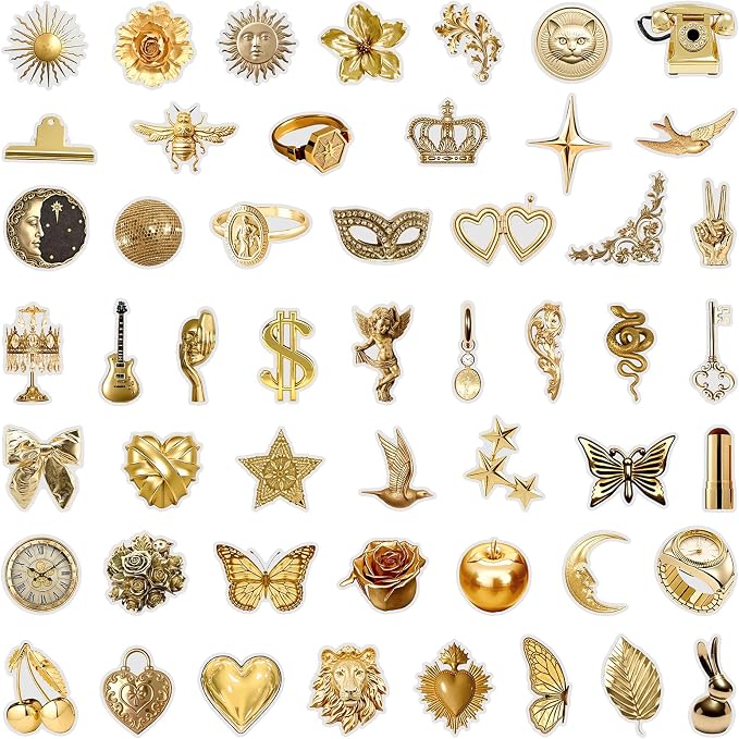 50PCS Retro Metal Stickers for Scrapbooking Journaling Junk Journal Scrapbook Supplies - Self-Adhesive Scrapbooking Stickers Supplies Journal Stuffers for Adult Card Making Letters DIY (Retro Metal)