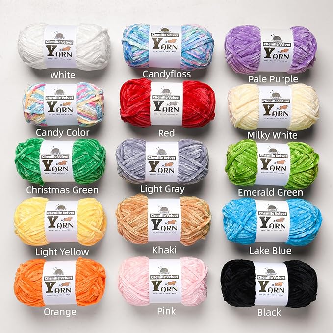 Chenille Crochet Pinkish Purple Yarn 3 Pack