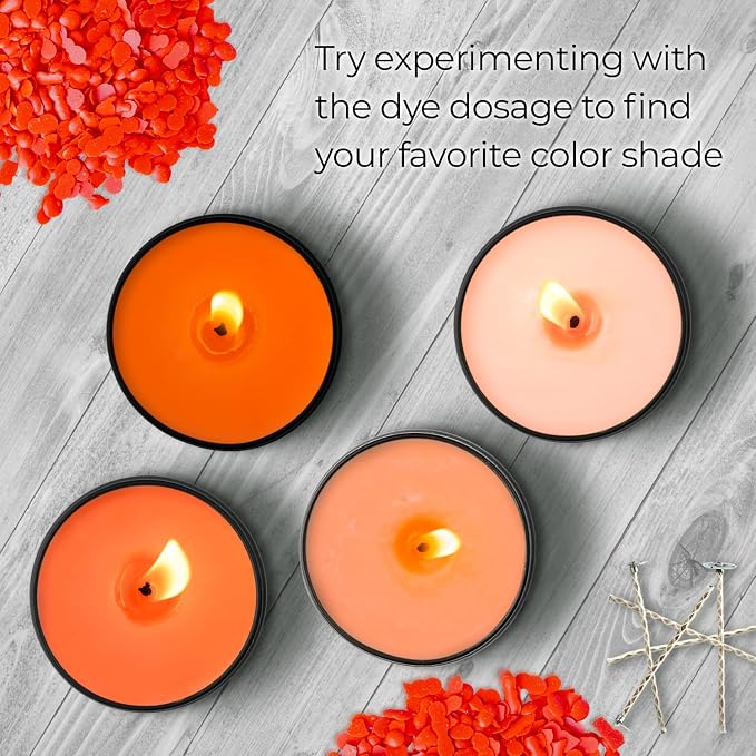 Orange Candle Dye 2oz for Soy Candle Making – Concentrated Wax Color Chips | Highly Concentrated Candle Wax Dyes – Candle Shop Premium Color Dye Chips for Soy Wax, Beeswax, Paraffin