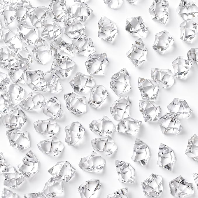 DomeStar Clear Fake Ice Rocks, 1000 PCS Acrylic Crystal for Vase Fillers