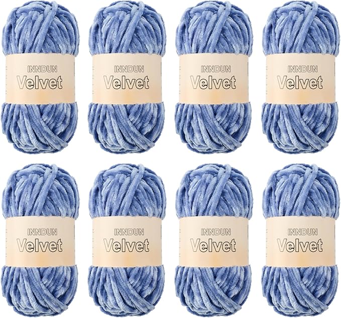 Soft Velvet Chenille Yarn for Crocheting, Super Bulky Yarn for Blankets