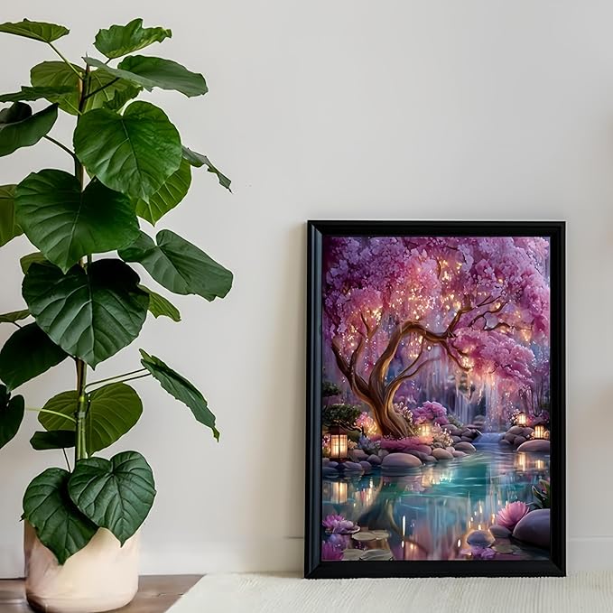 Diamond Paintings Kits for Adults,Glowing Dream Forest Diamond Arts Kits | Full Round Drill Paint by Diamond,5D DIY Diamond Painting Dot Gem Art for Beginners,for Home Wall Decor 11.8x15.8 Inches
