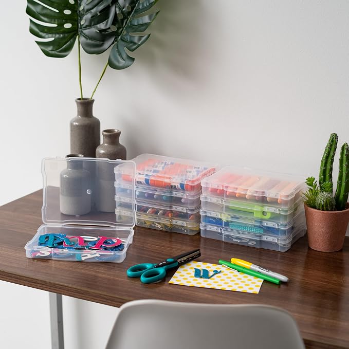 IRIS USA Photo Storage Cases |Made in USA| Fits 5"x7", (10-Pack) - Clear