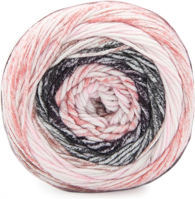Lion Brand Yarn, Mandala Ombré Yarn, Felicity, Pink Multicolor, 1 Pack | Variegated Yarn for Crochet, Knit, Crafts, Soft, Acrylic Fiber for Blankets, Worsted Weight Sweaters, Colorful Shawls
