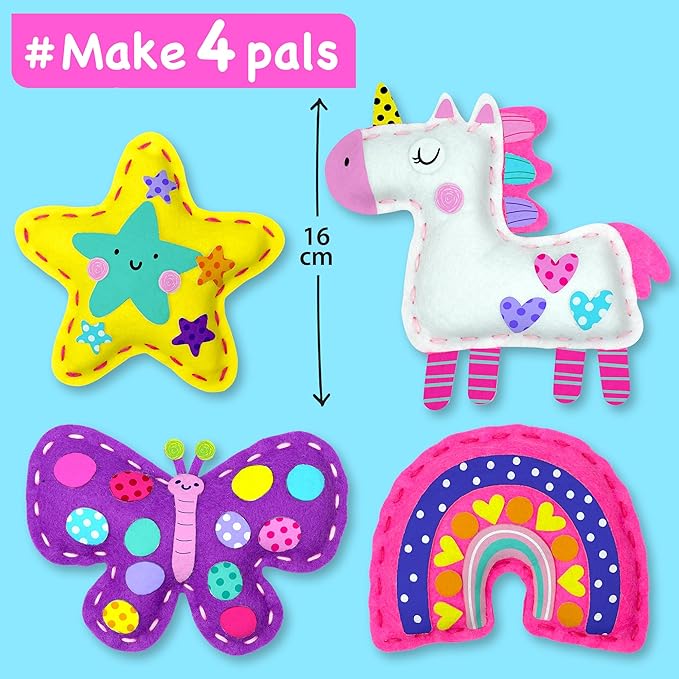 EZCRA Unicorn Sewing Kit for Kids Ages 4-8 - 4 Beginner Projects
