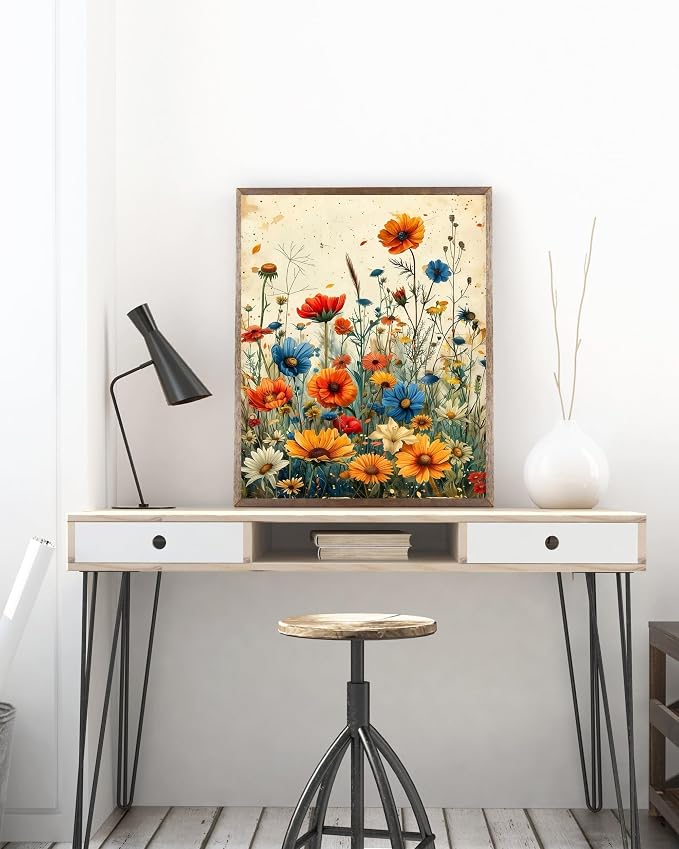 Flower Diamond Art Kits for Adults, 5D Diamond Painting for Adult Beginners | DIY Full Drill Round Gem Painting Dot Art for Adults，Home Wall Decor 11.8x15.7 Inch