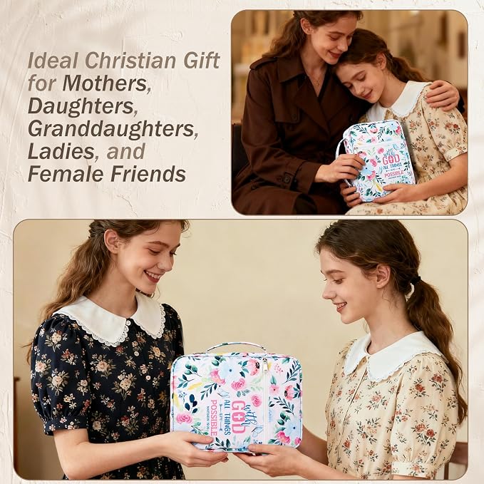 XKDOUS Bible Cover Case for Women Bible Bag Journaling Kit w/Study Supplies