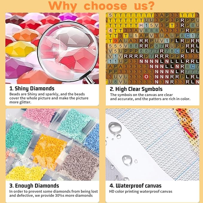 DAZZLEDOTS 4 Pack Bird Diamond Art Kits for Adults, Bird Diamond Painting