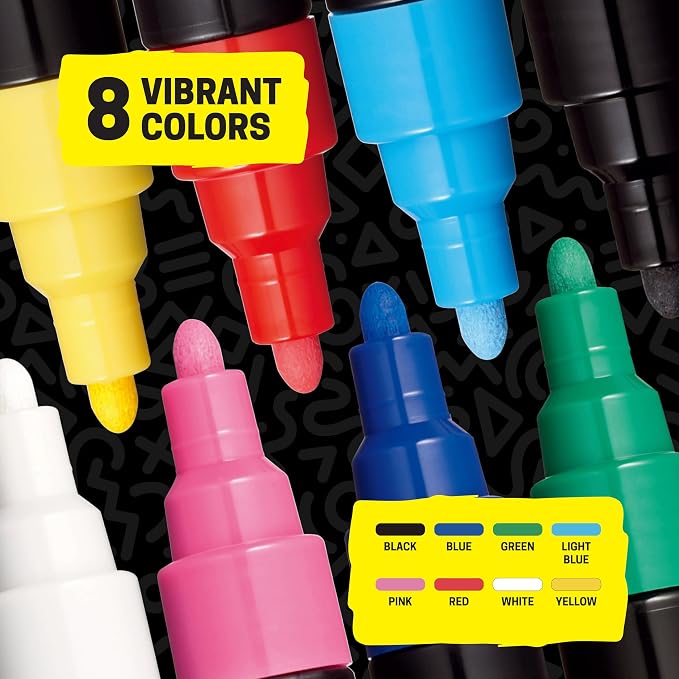 POSCA® PC-5M Paint Markers, 8 Count Medium Reversible Tip Set (1.8–2.5 mm)
