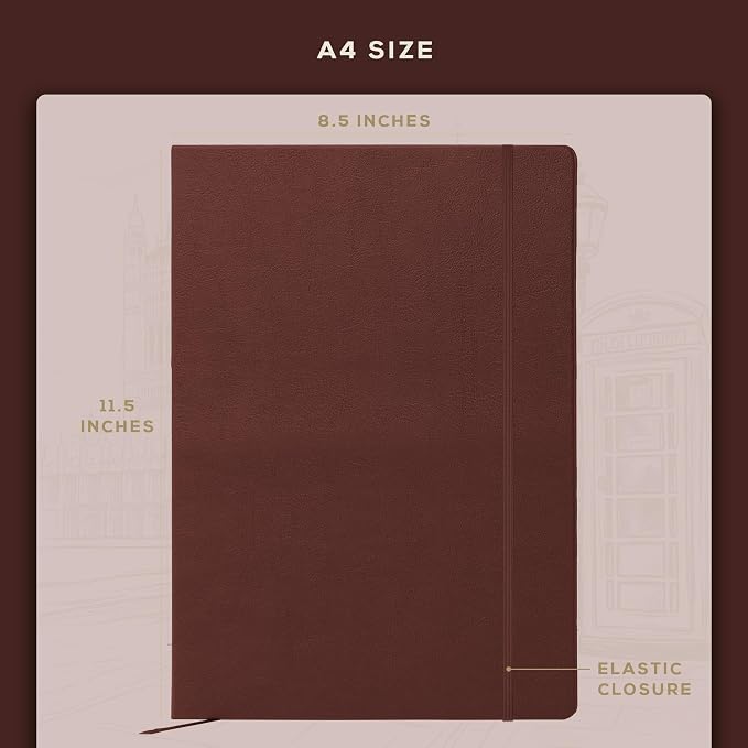 Beechmore Books A4 8.5x11 Mixed Media Sketchbook 160 GSM/98LB with Gift Box | Hardcover Art Journal with Lay-Flat Binding, 156 Perforated Ivory Pages for Drawing, Ink & Light Watercolor