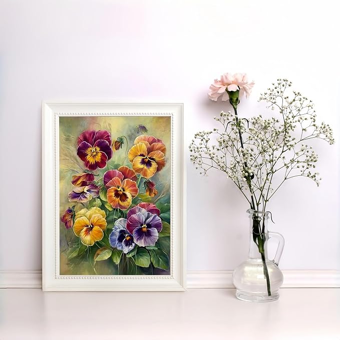 Diamond Art Kits for Adults Flower, Colorful DIY 5D Diamond Painting Kit