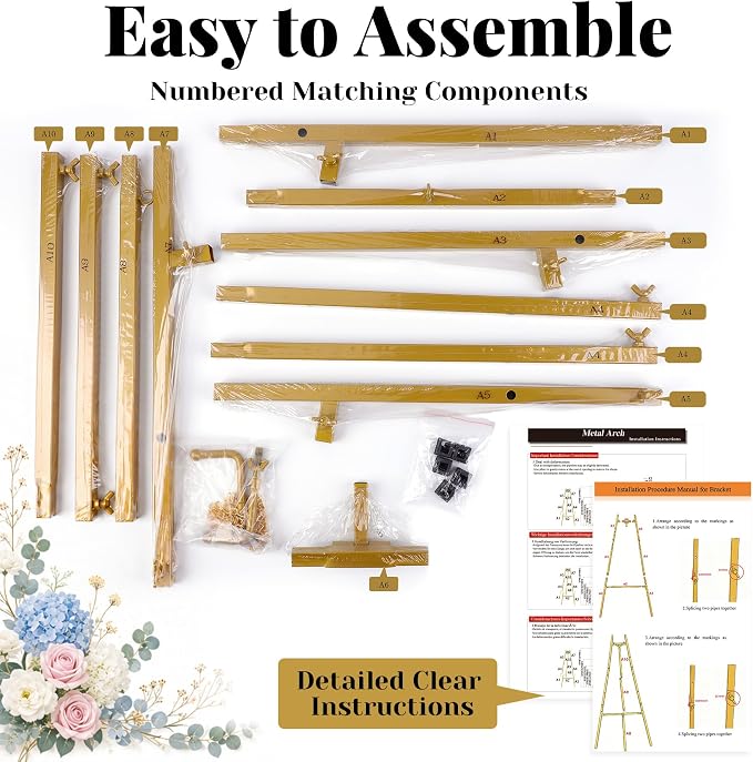 Ndsox Gold Easel Stand for Sign, 4-Tier Adjustable Easel Display Stand