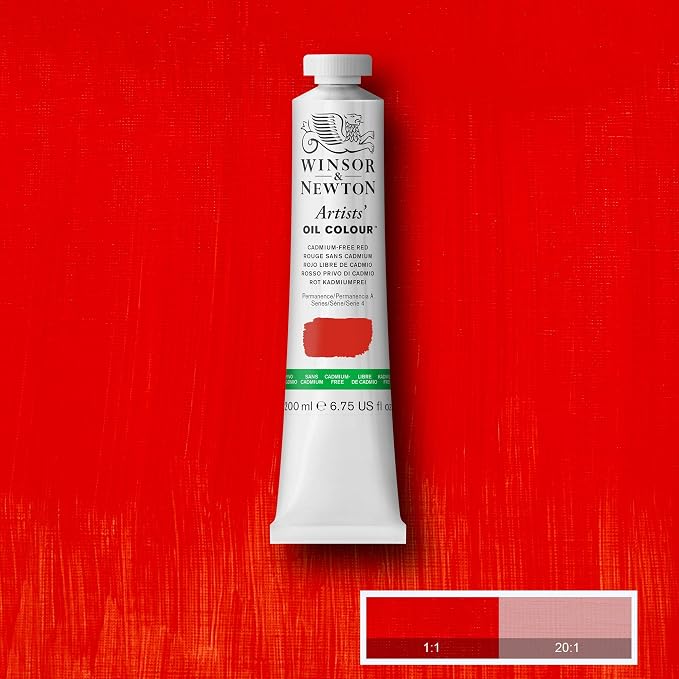 Winsor & Newton Artists' Oil Paint, 200ml Tube, Cadmium-Free Red