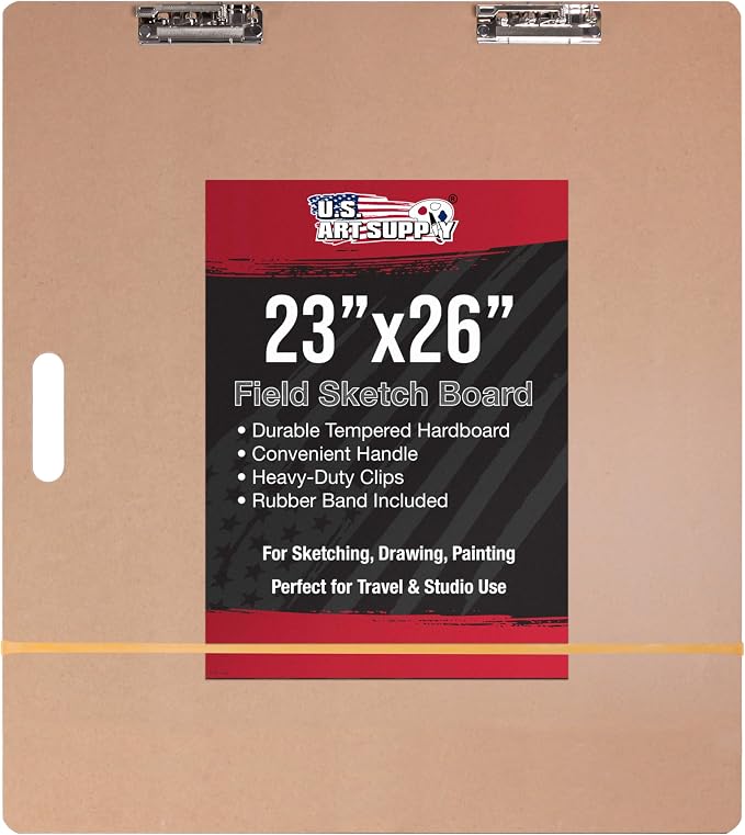 U.S. Art Supply 23" x 26" Artist Sketch Tote Board - Lightweight Hardboard