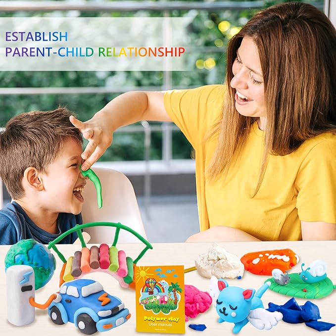 IGaiety Polymer Clay Kit for Kids, 110 Colors Oven Bake Clay | 245 Pcs Complete Modeling Clay Kit Soft & Easy to Shape for Jewelry Making, DIY Crafts, Creative Hobbies and Handmade Gifts