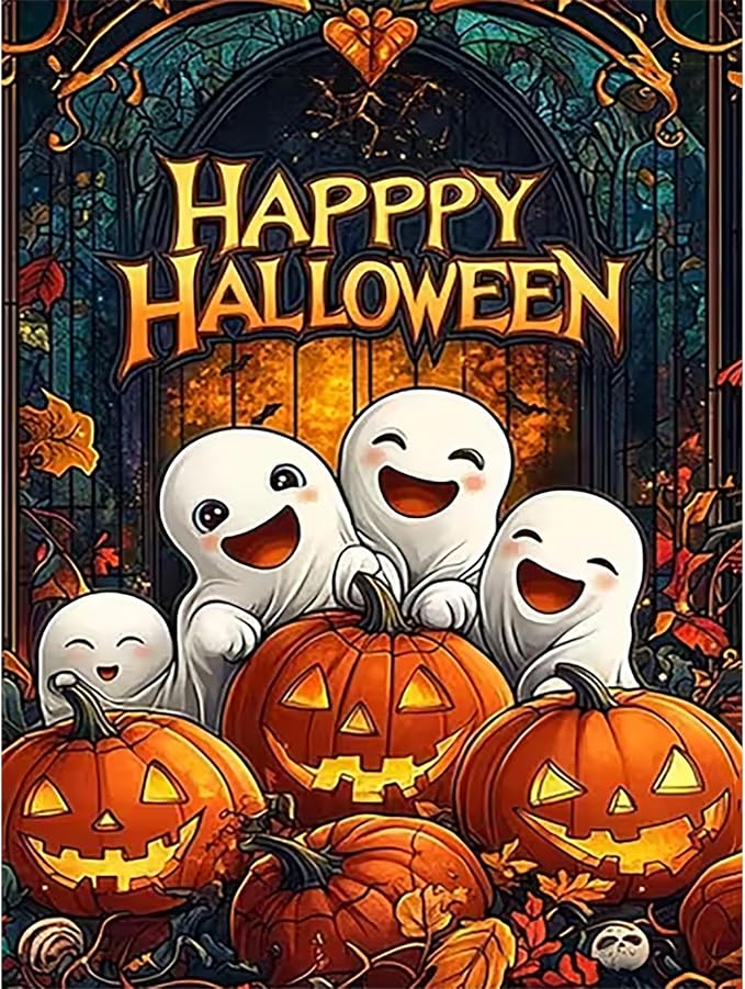 Lophomie Halloween Diamond Art Kits for Adults, 5D Diamond Painting Kits