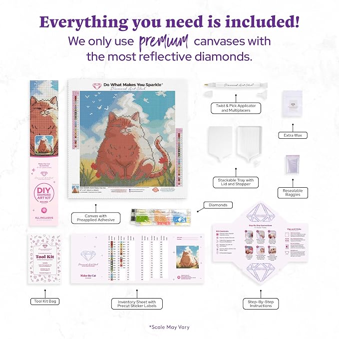 DIAMOND ART CLUB Meko the Cat Diamond Art Kits for Adults