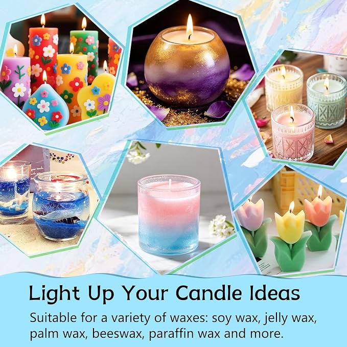 Candle Dye - 14 Colors Liquid Candle Wax Dye for DIY Candle Making, Highly Concentrated, Non-Toxic, Oil-Based Candle Color Dye for Soy Wax, Beeswax, Gel Wax, Paraffin Wax - 10ml/Bottles