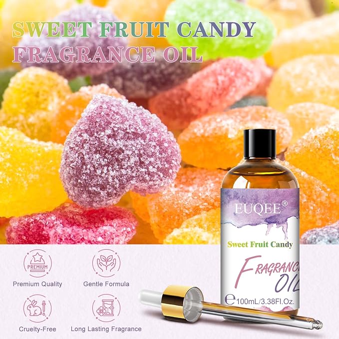 EUQEE Sweet Fruit Candy Fragrance Oil for Diffusers 3.38 Fl Oz/100ML