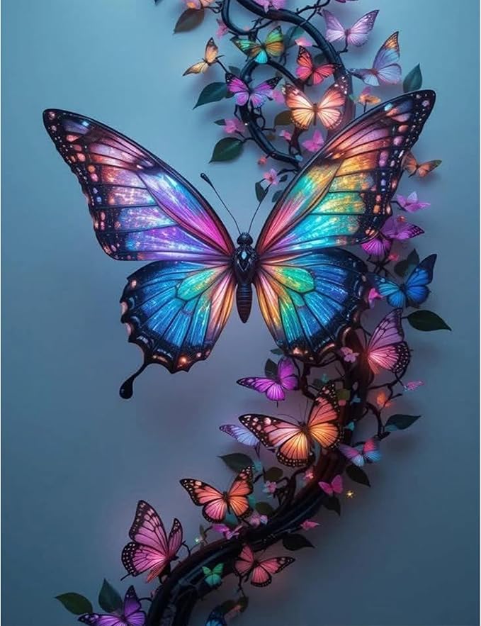 Ycydilirab Butterfly Diamond Painting for Adults-5D Diamond Painting,Butterfly DIY Gem Painting Perfect for Relaxation and Home Wall Decor 12x16inch