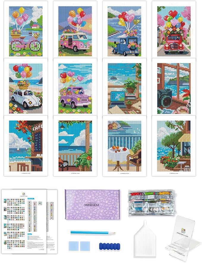 forever young Minigem Sea Echo & Dream Journey Diamond Art Kits, 5x7in Card