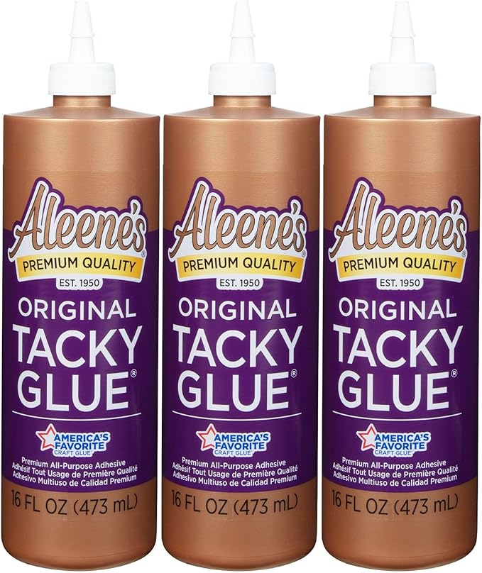 Aleene's Original Tacky Glue, Perfect for Crafts and DIY Projects, Dries Fast and Clear, 16 fl oz 3-Pack