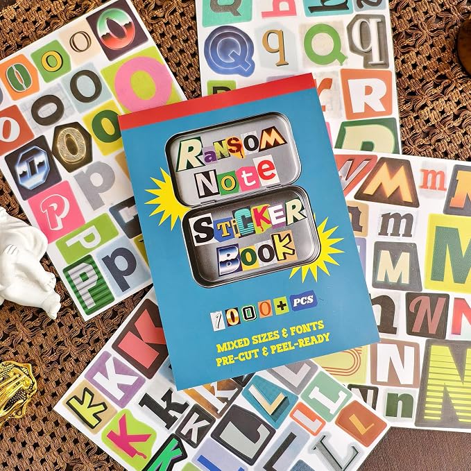 Ransom Note Sticker Book Vintage Alphabet Letter Scrapbook Supplies