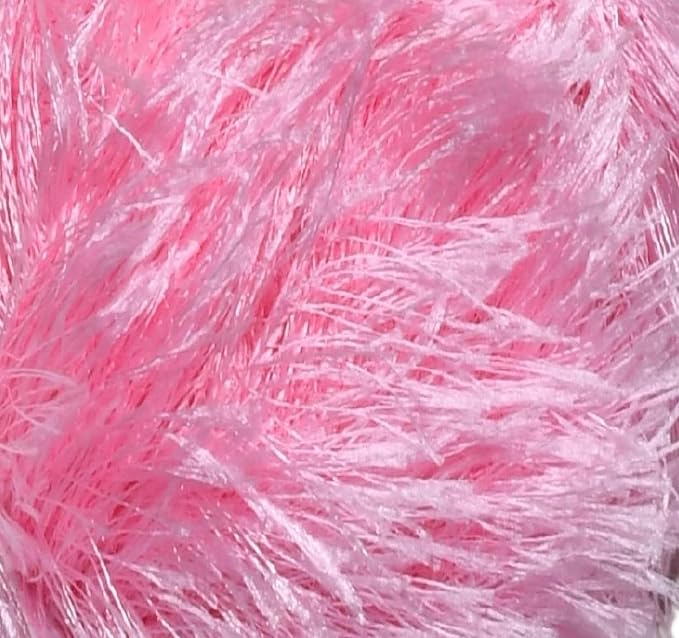 Eyelash Fun Fur Yarn Premium 100% Polyester 164 Yds (150 Mt), 3.53 Oz (100 Gr) Colorful Crochet Yarn Dıy Hand Knitting. (Pink, 3 Skein)