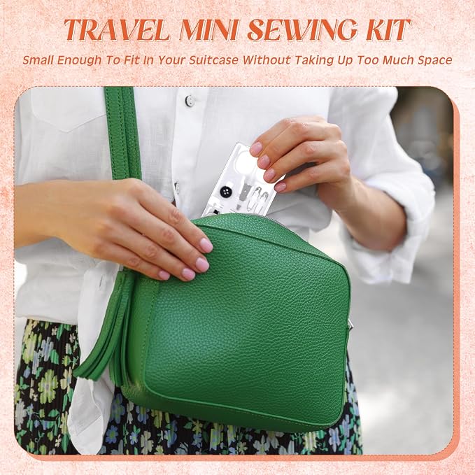 Knitgrip 25 Boxes Mini Travel Sewing Kit Quick Fix Sewing Kits Bulk, White