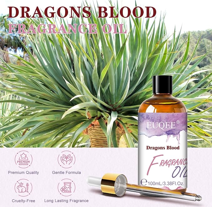 EUQEE 3.38 Fl Oz Dragons Blood Fragrance Oil for Candle Making 100ML