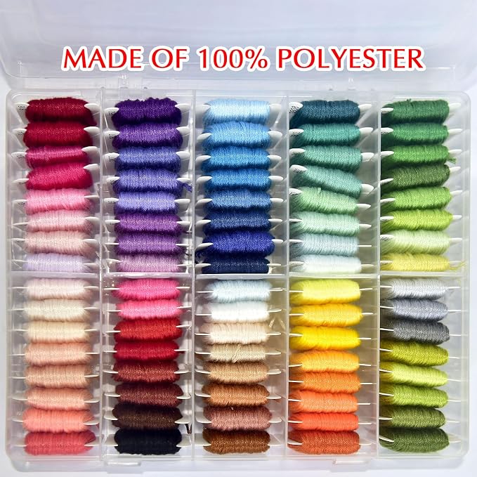 Friendship Bracelet String Kit String Bracelet Making Kit with 80 Skeins Embroidery Floss Cross Stitch Thread with Storage Box