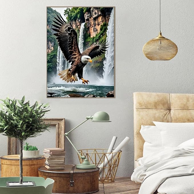 askkqtx Eagle Paint by Numbers Kit for Adults Unframed 16x20 Inch