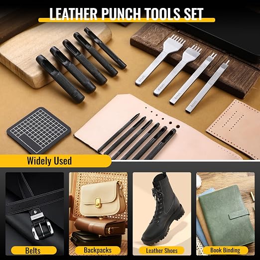 Leather Hole Punch, Leather Stitching Punch, 4mm 1/2/4/6 Stitching Tools