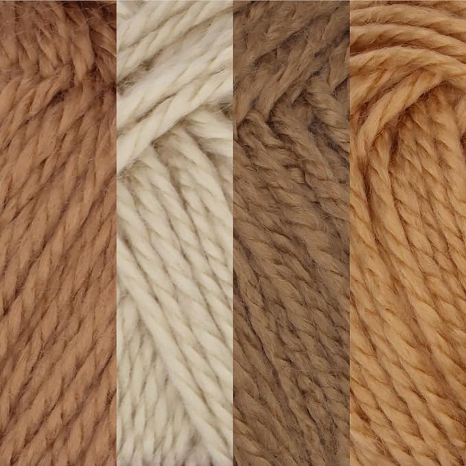 JubileeYarn Amigurumi Select Yarn - DK Acrylic - Shades of Brown - 4 Skeins
