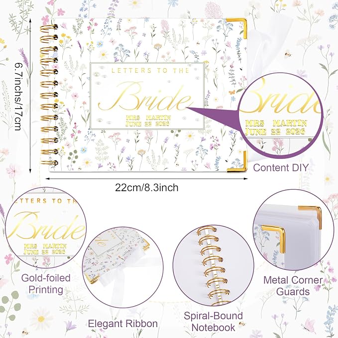 Humyoun Letters to Bride Scrapbook,8.5 X 7 Inch,Wildflower,Colorful