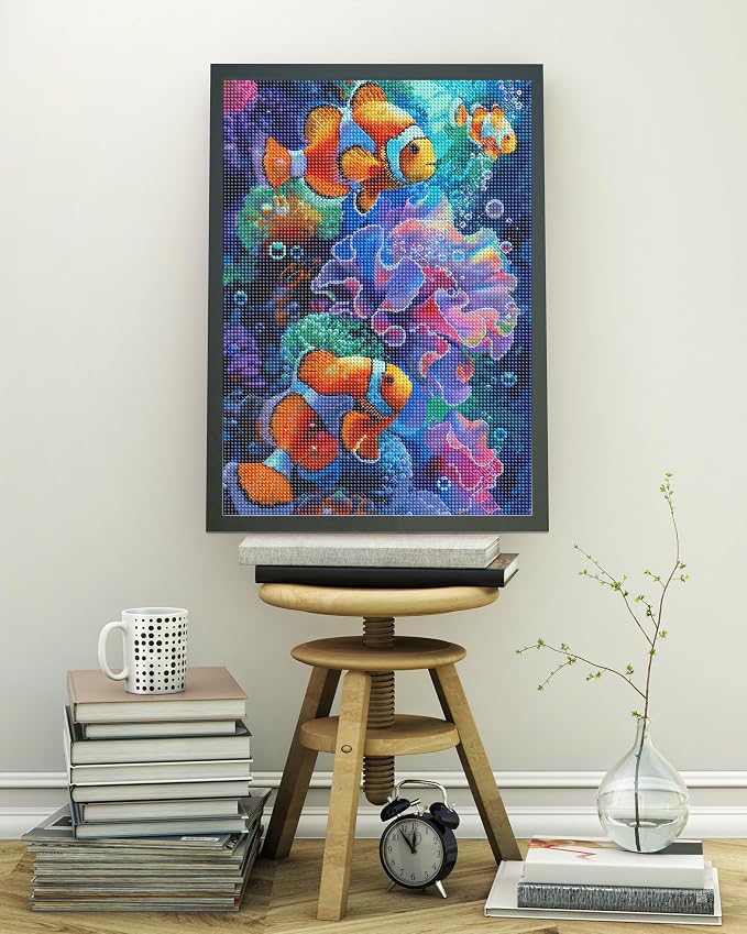 Clownfish 5D DIY Diamond Painting Kits for Adults | Diamond Art Kits for Beginners, Full Drill Dot Painting Gem Art Kits for Home Wall Decor11.8 x15.7 Inch